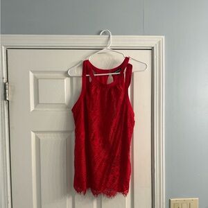 Express Red Lace Sleeveless Tank